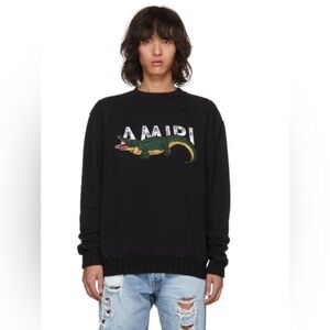 Amiri Black Alligator Logo Sweatshirt